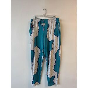 Vintage Charlotte Hornets Zubaz Pants Mens Large Chain Print Elastic Waist 90s